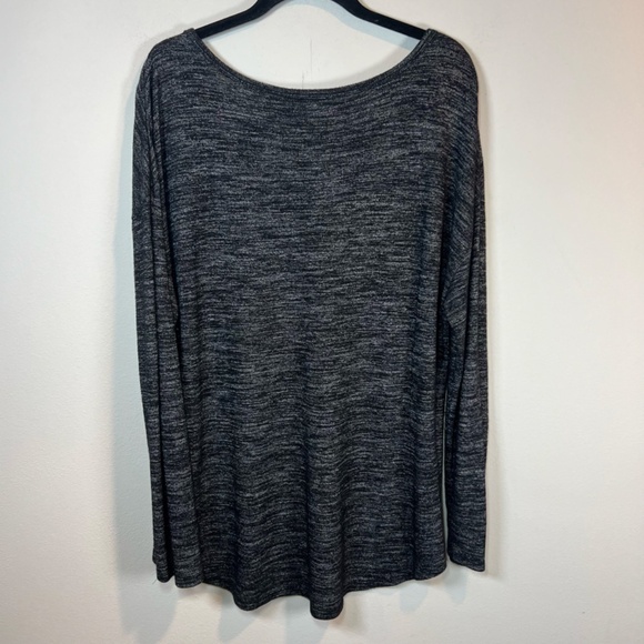 Gap Factory Women’s Long Sleeve Scoop Neck Shirt Black Heather Pullover  Size XL - Picture 7 of 9